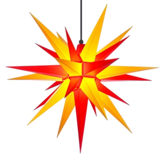 Moravská hvězda A7 žluto-červená, plast, 68 cm